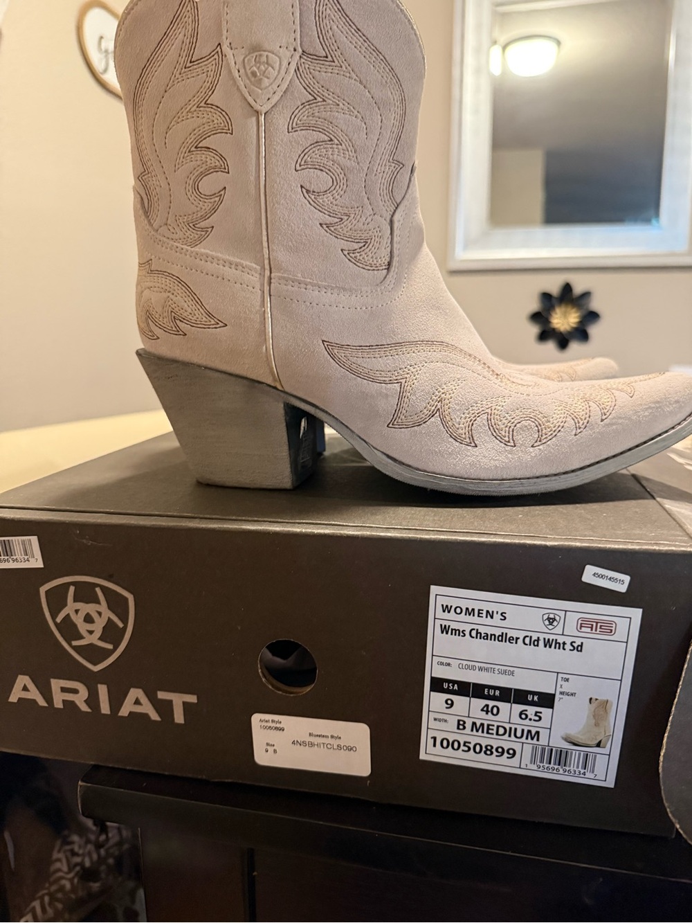 Ariat Cloud Suede Western Ankle Boots
